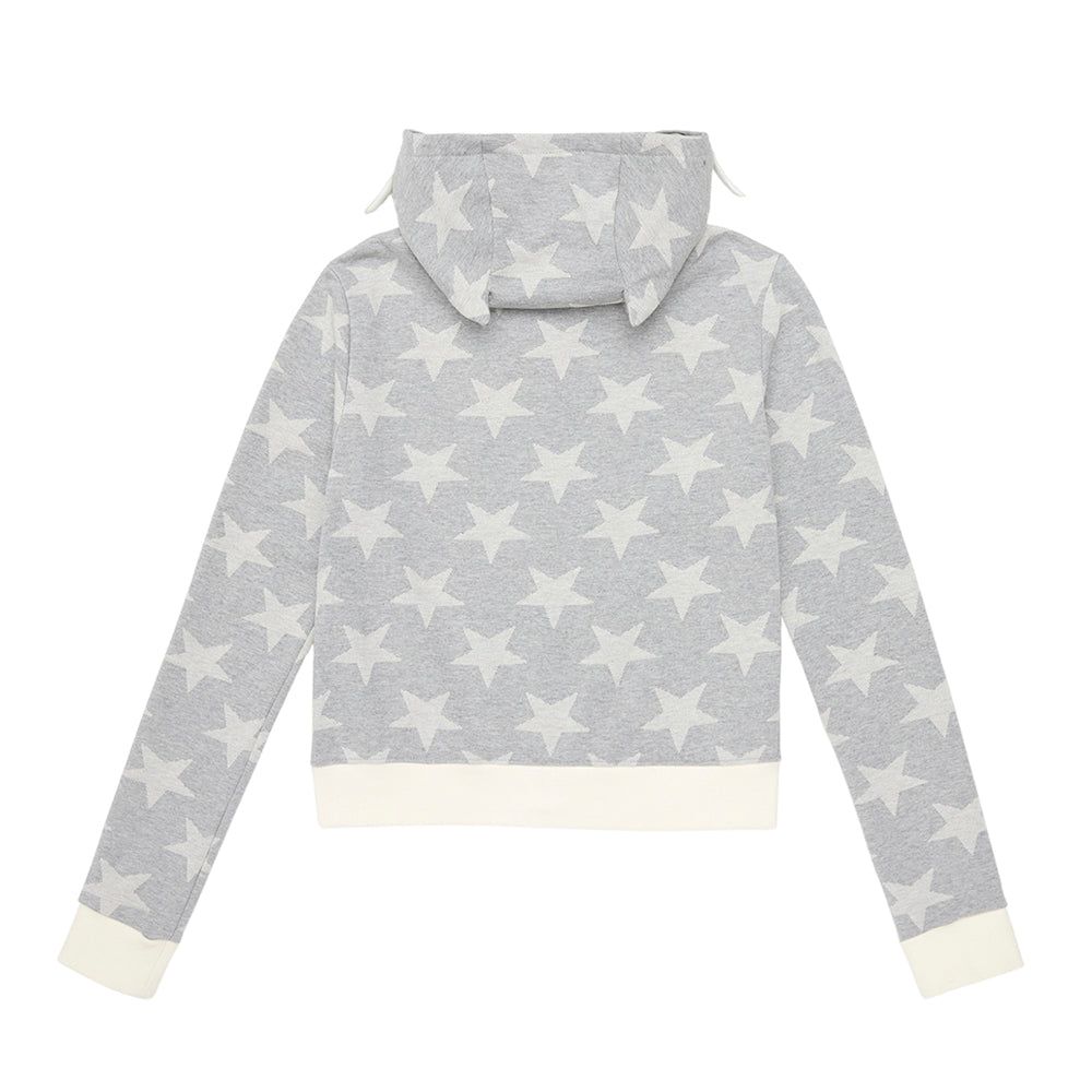 Angel of Star Wing Zip-Up Hoodie - GREY - CLUT STUDIO | 60