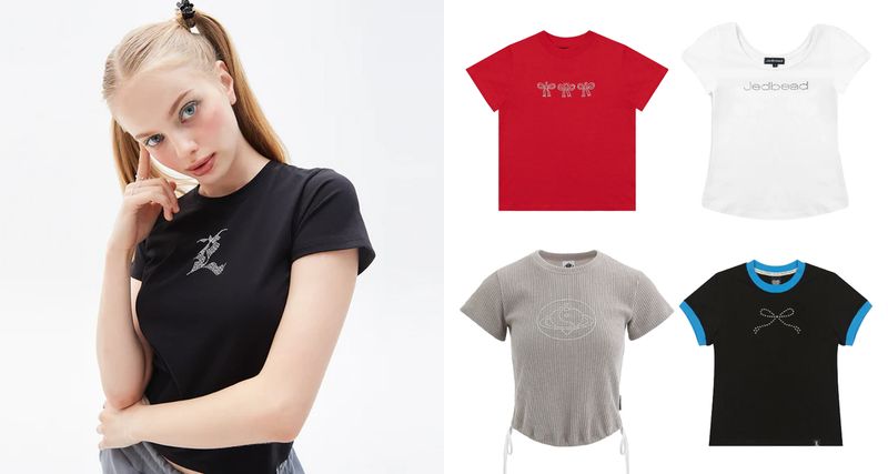 夏コーデのアクセントに！ラインストーンTシャツ30選-eyeCatch