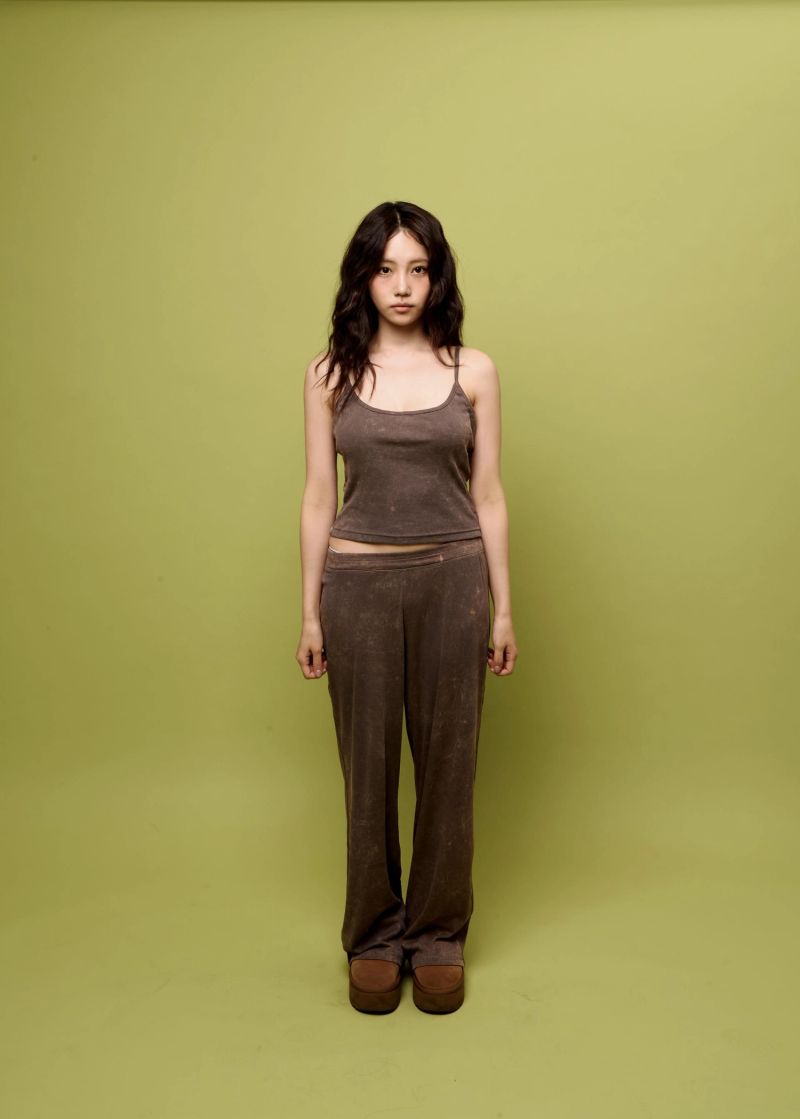 Brown Vintage Washed Sleeveless Top