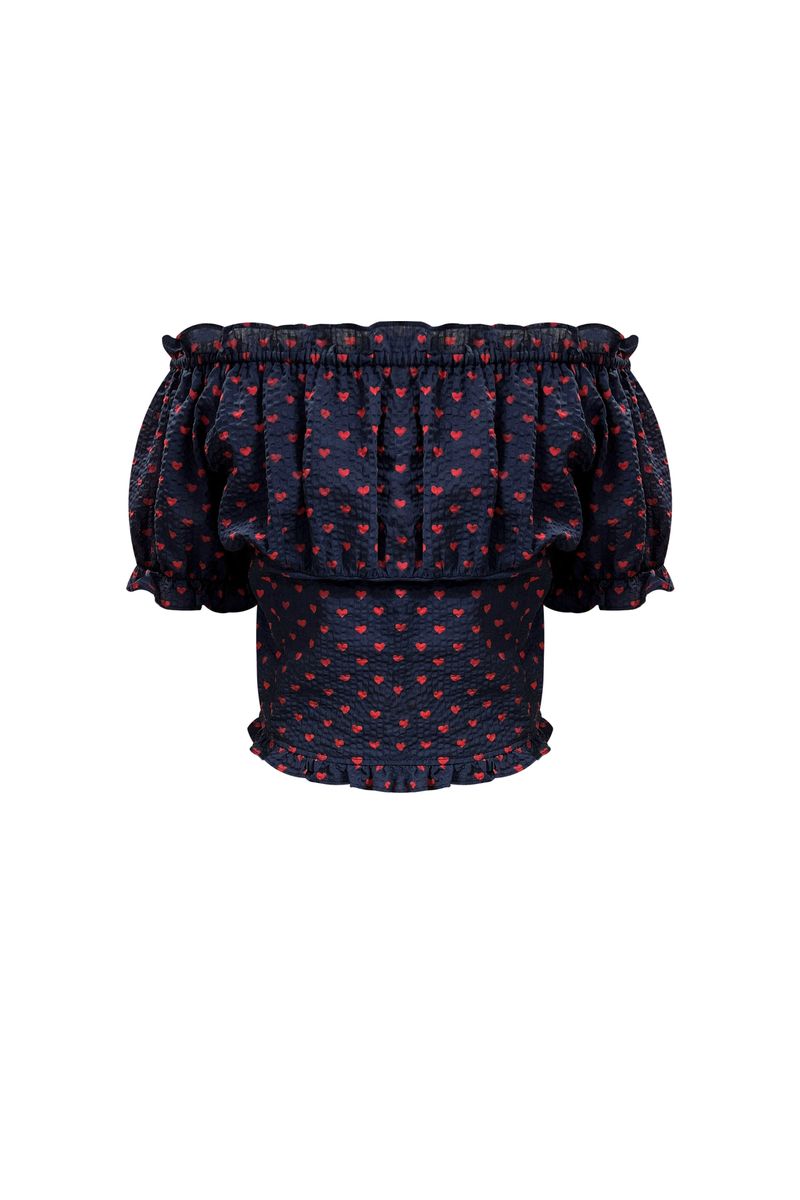 MINI HEART TWO WAY BLOUSE / NAVY