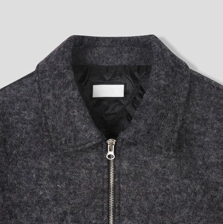 Log Mohair Wool Crop Jacket