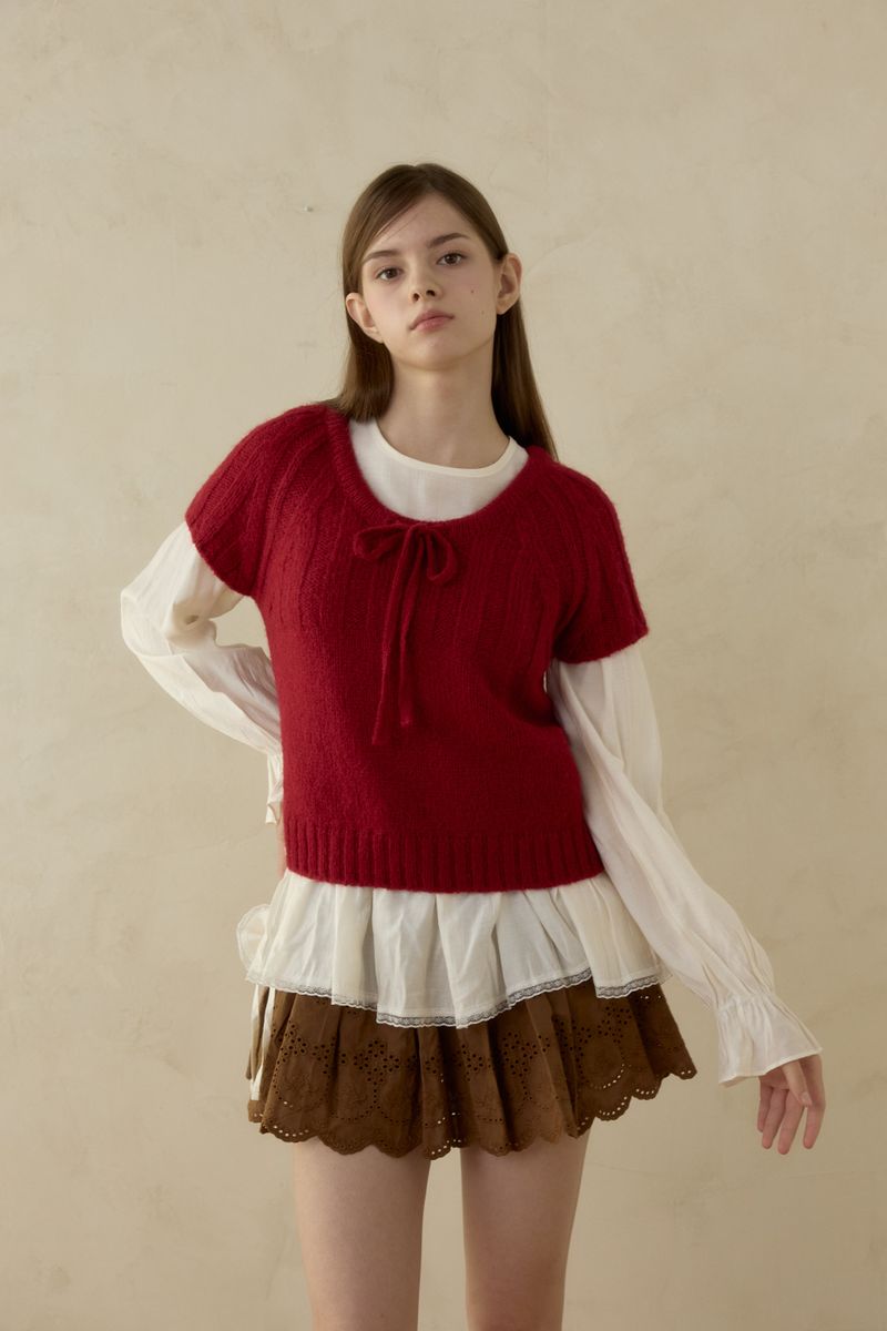 BOHO PUNCHING SHIRRING SKIRT