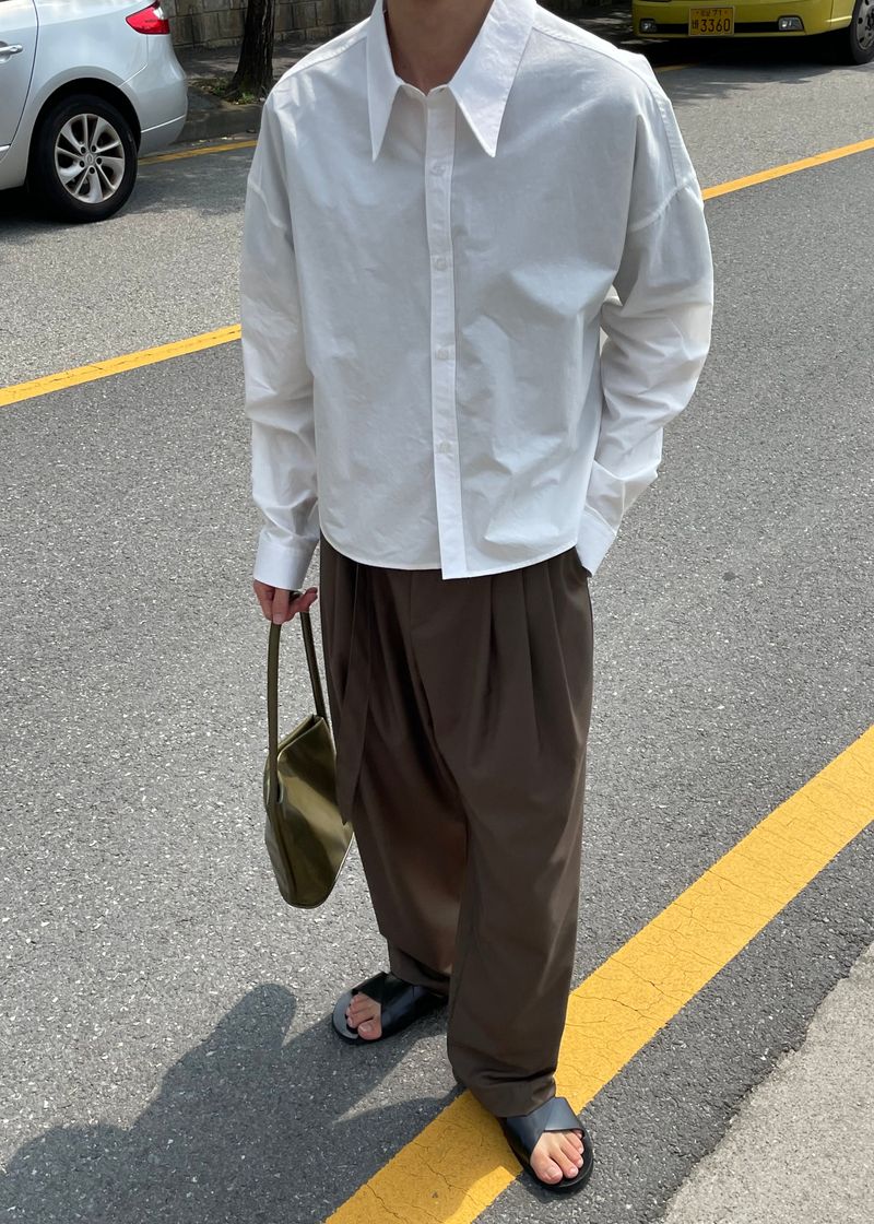 Pudding belt wide pants
