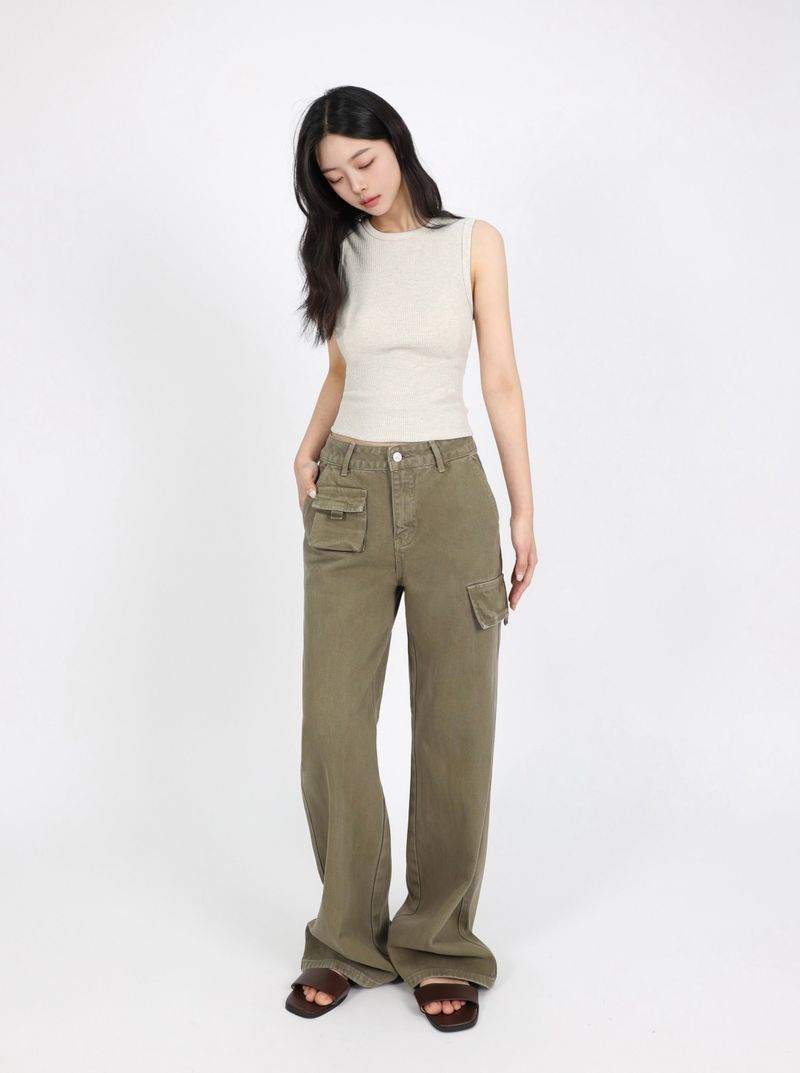[3RD REORDER] SOFT OLIVE DYING FRONT POCKET DENIM code 26221