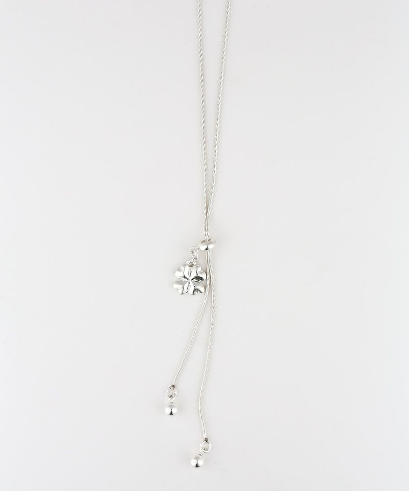 Ribbon clover necklace SV (925 silver)