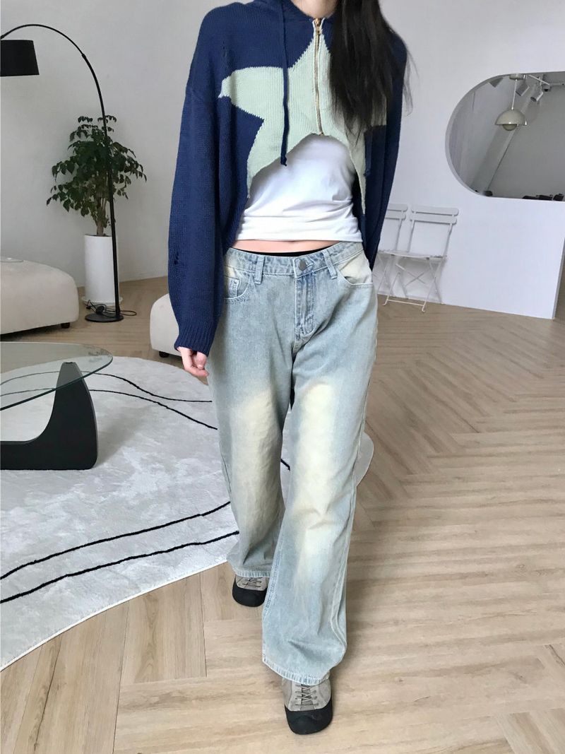 Marco crop knit zip up