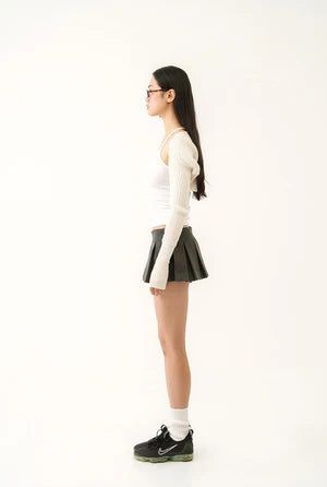 【即日発送】Jewel cross back tank top - white  