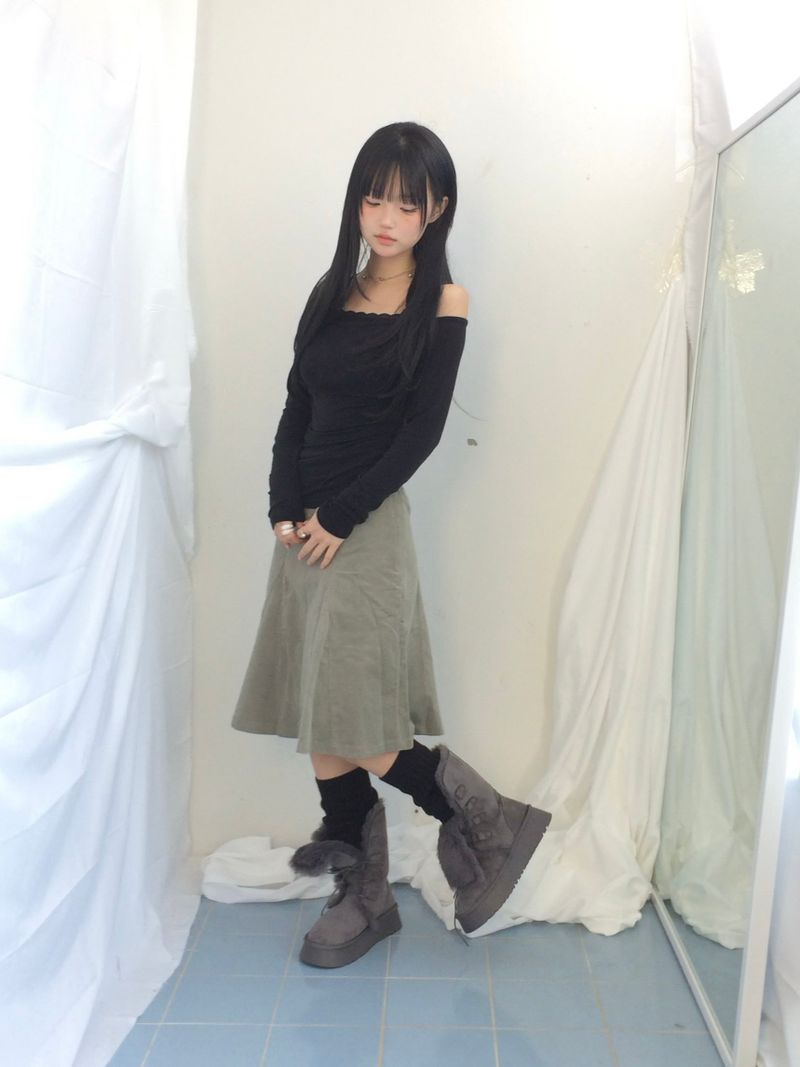 Suede Rabbit Fur Boots