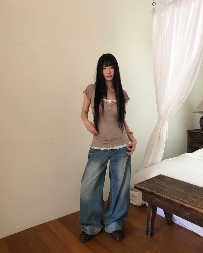 WONDER WONDER（ワンダーワンダー）の「Rihen Roll-Up Wide Denim Pants（Pants）」