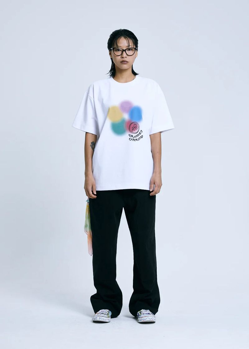 【数量限定】BIG FLOWER BALL SHORT SLEEVE T-SHIRT_WHITE
