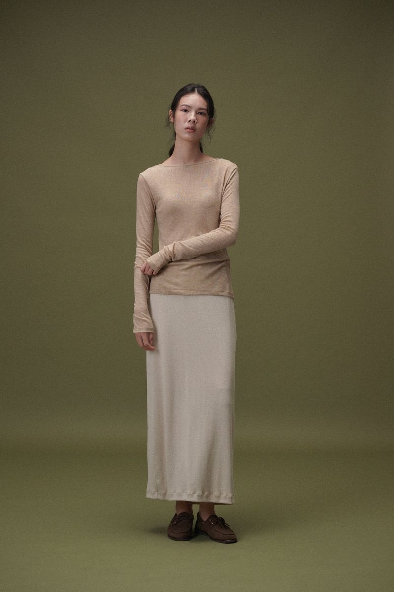 Jersey Long skirt (Beige)