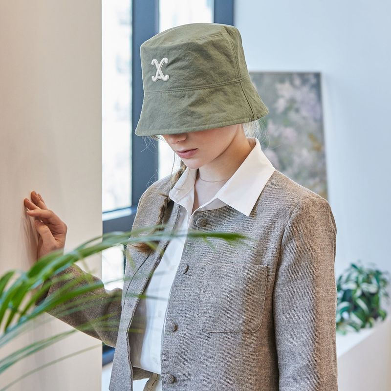 VA Curved 3D Logo Drop Bucket Hat / Khaki