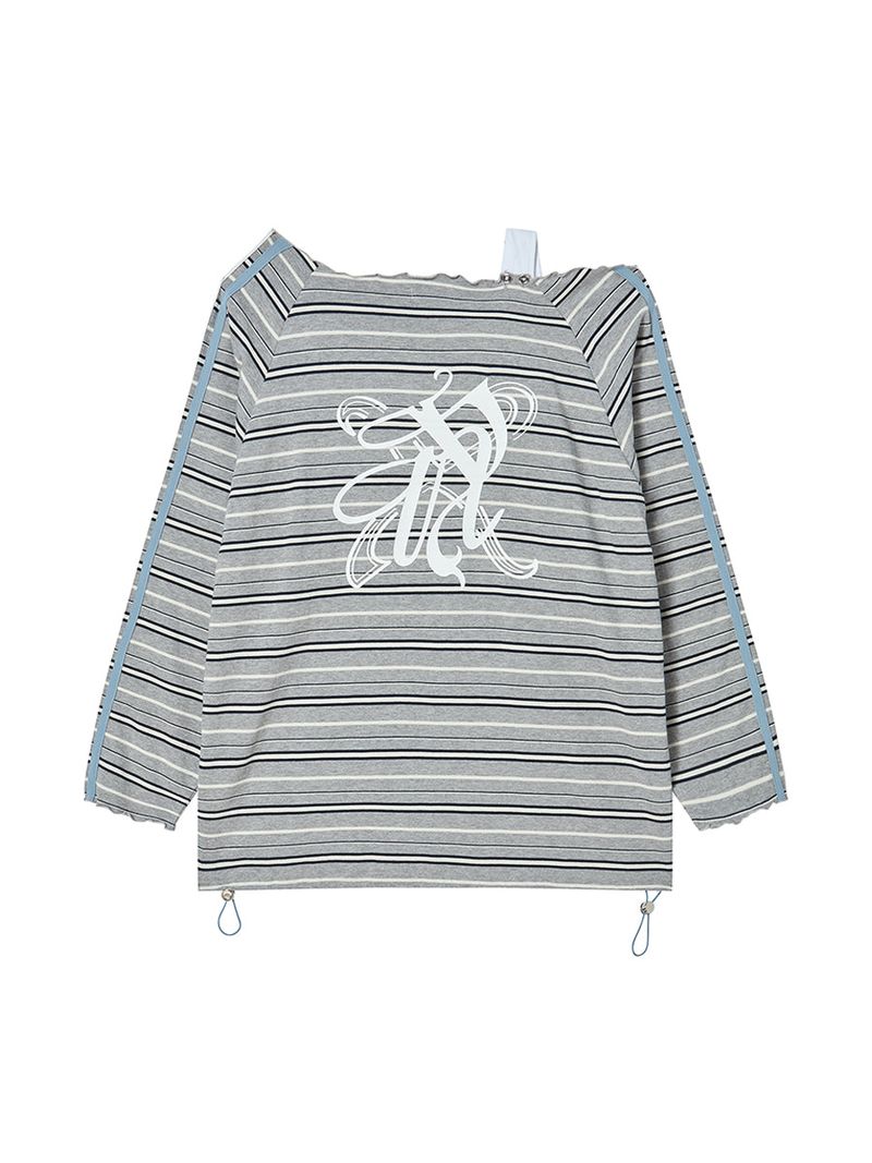 STRING OFF SHOULDER L/S GREY