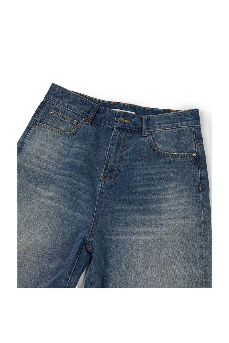 (BASE) TUCK DENIM PANTS (BLUE)