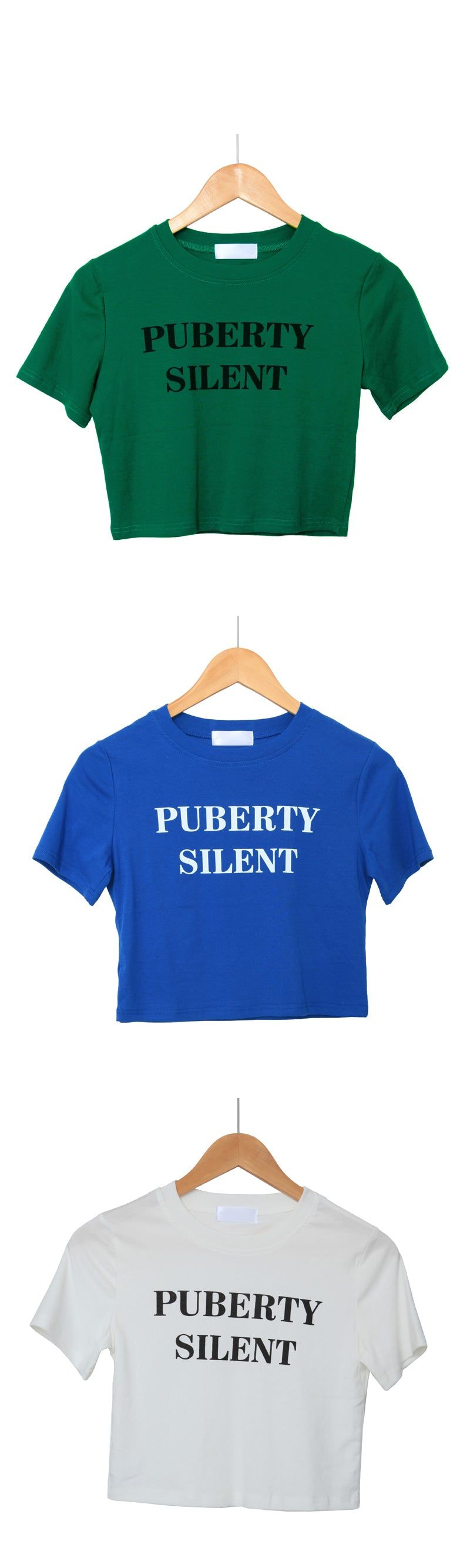 Basic Lettering Cropped T-shirt