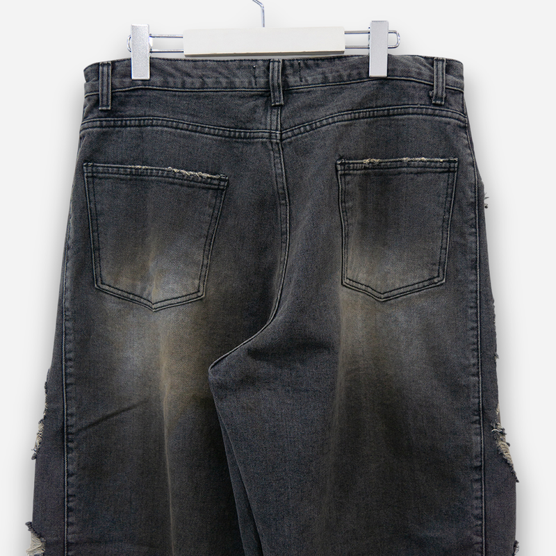 Destroyed Camouflage Denim Pants