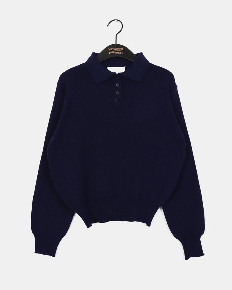cdan collar button slim fit knitwear