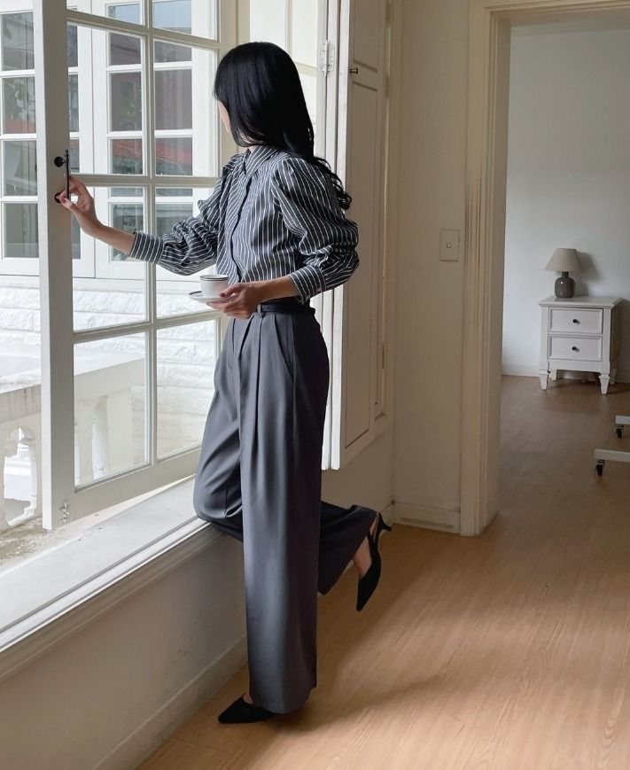 Botel Two Pintuck Wide Slacks