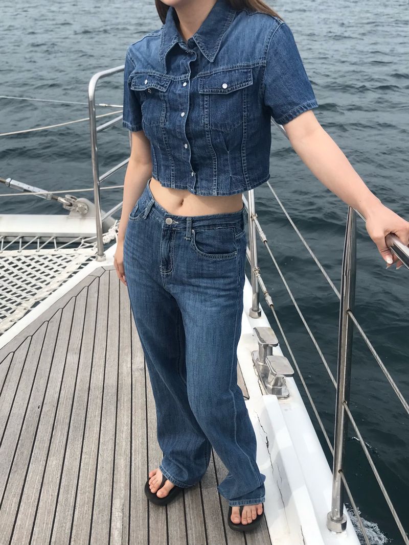 Horizon denim set up pants