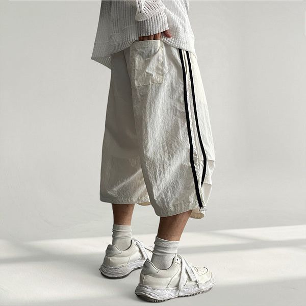 Lever Nylon Track Knee Pintuck String Bermuda Pants (3 colors)