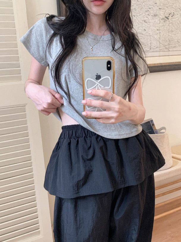 Tena Basic Short Sleeve Crop T-shirt (5color)