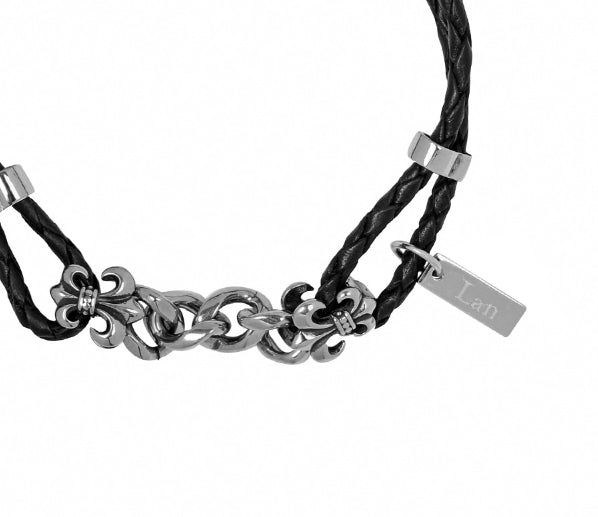[LAN ARCHIVE] Black Leather Cross Bracelet