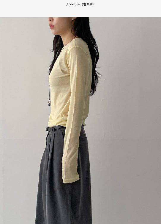 Tencel Slim See-through T-shirt