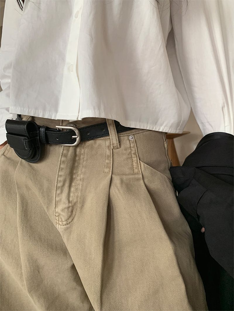 PLAIN WASHED PINTUCK PANTS (2C)