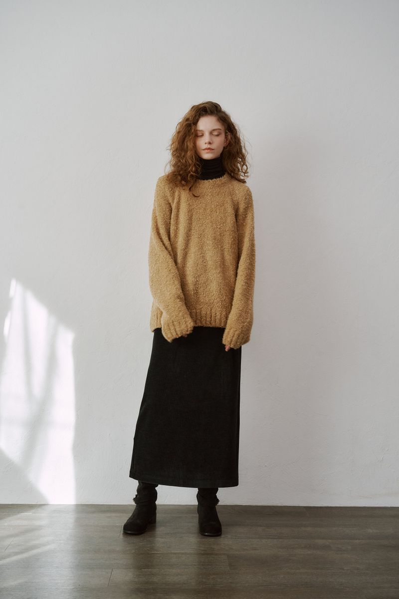 Coil round knit (Beige)