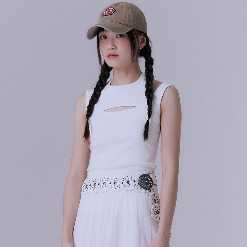 レイヤードジャージノースリーブ (WHITE)