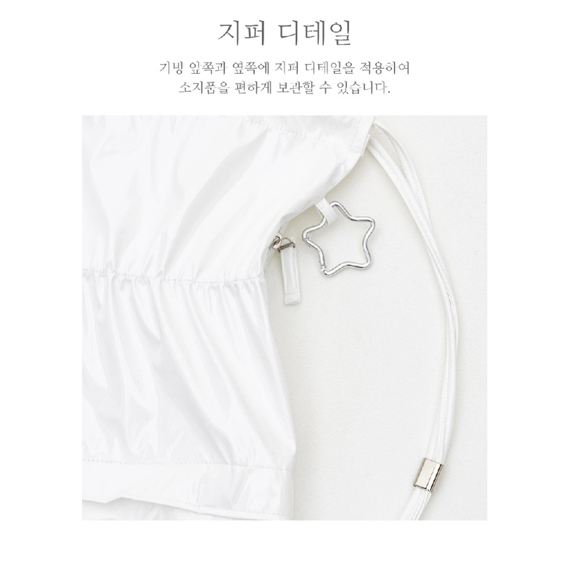 GLOSSY STRING BACK PACK_WHITE