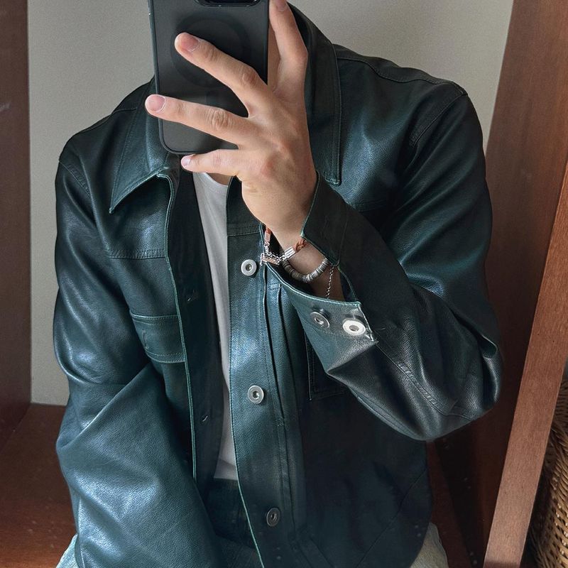 ASCLO Tracker Crop Leather Jacket (3color)