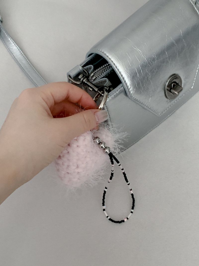heart keyring_baby pink
