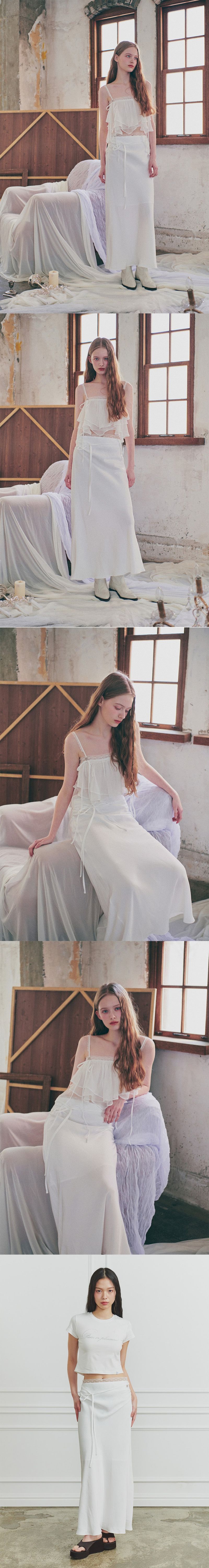 JADE LONG SKIRT white