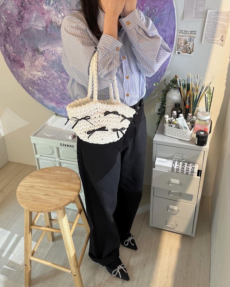 basket bag (white)