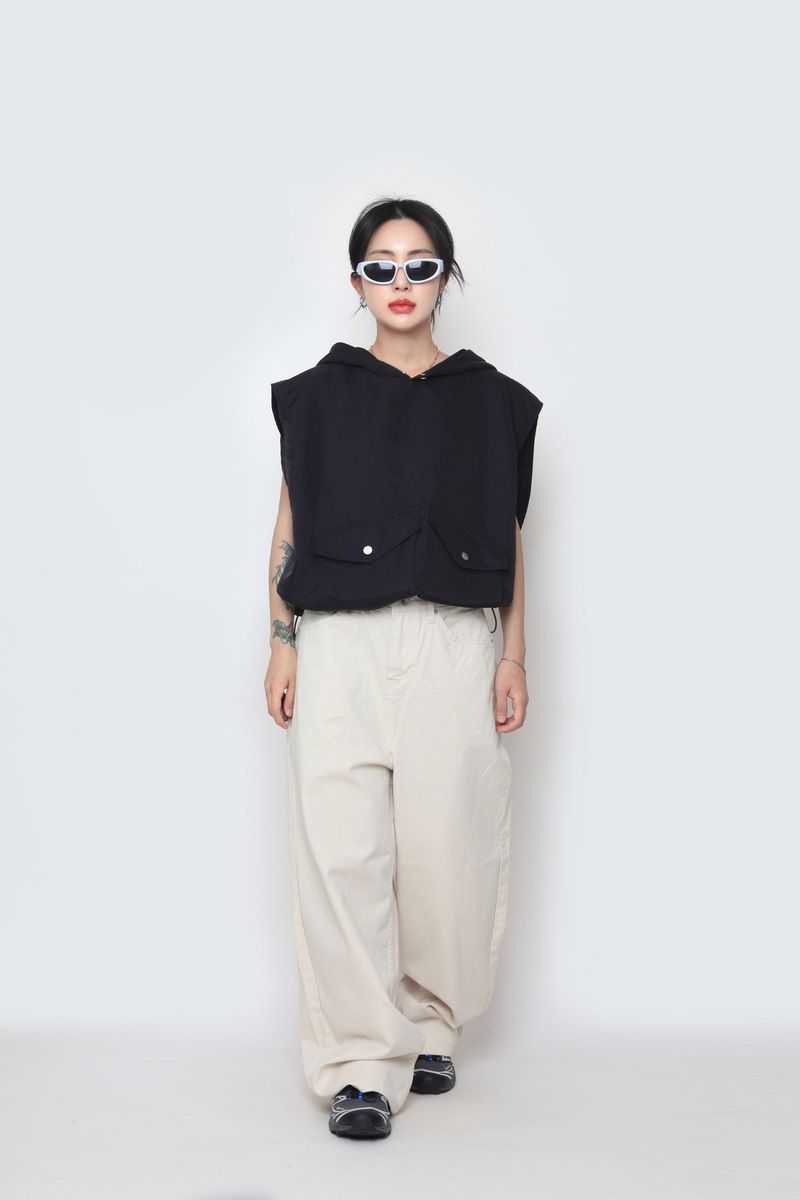 WASHIHO hooded pocket vest