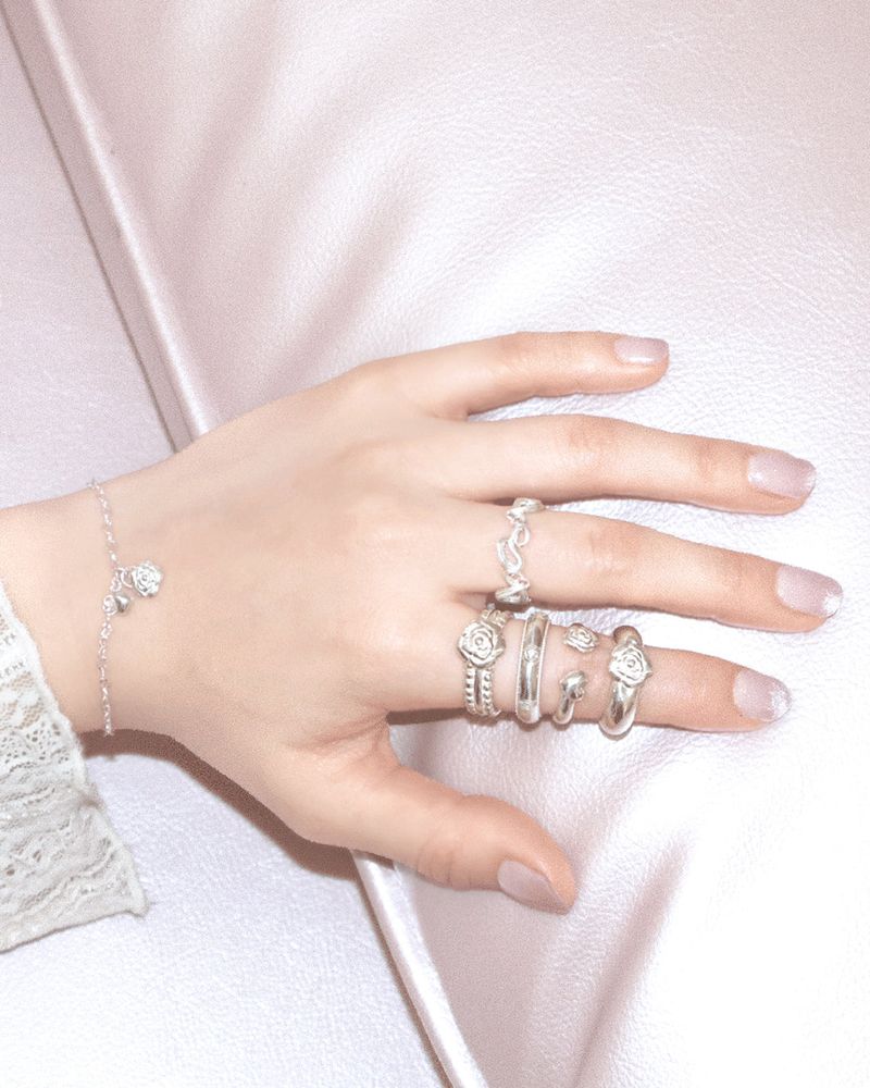[MADE] lovely rose. double side dot ring