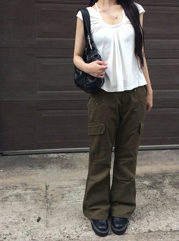 Sobi Stud Cargo Pocket Bootcut Pants