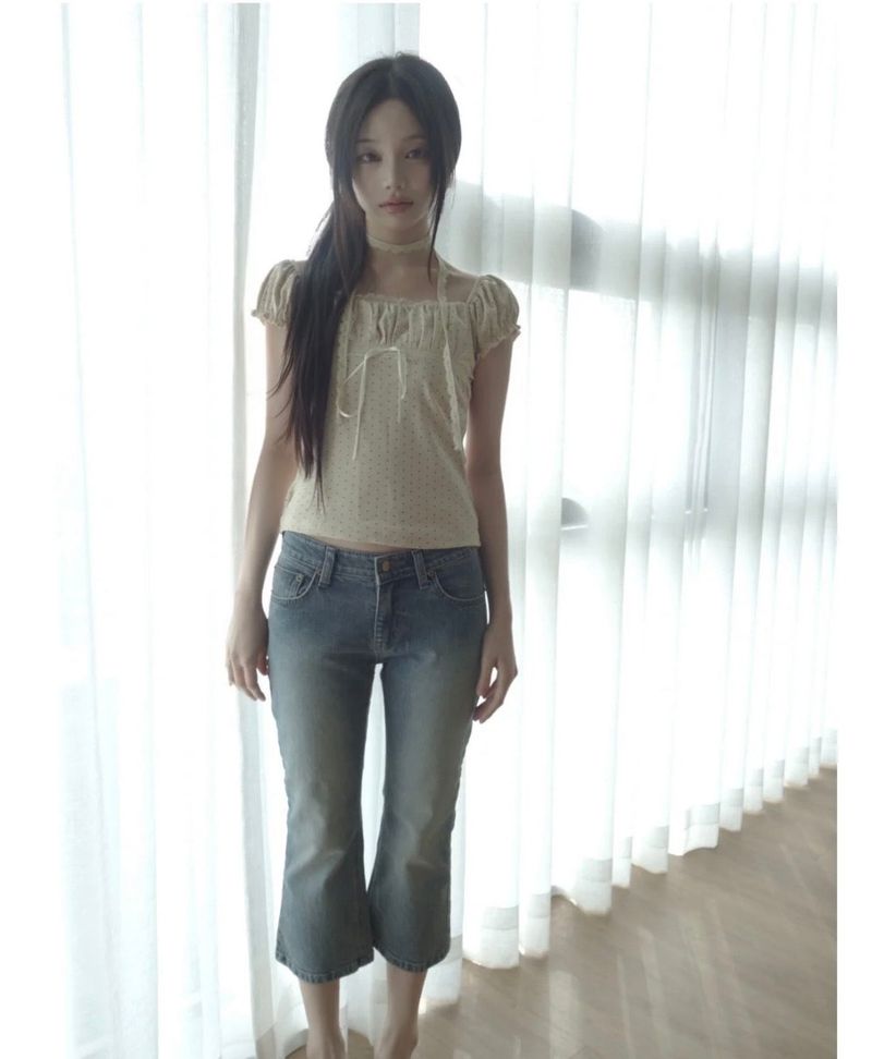 capri denim pants