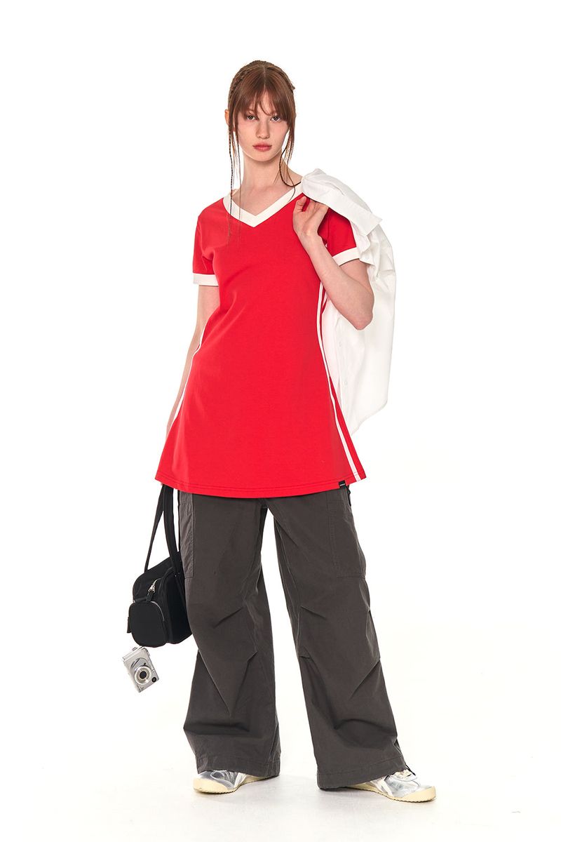 V NECK LINE OPS (RED)