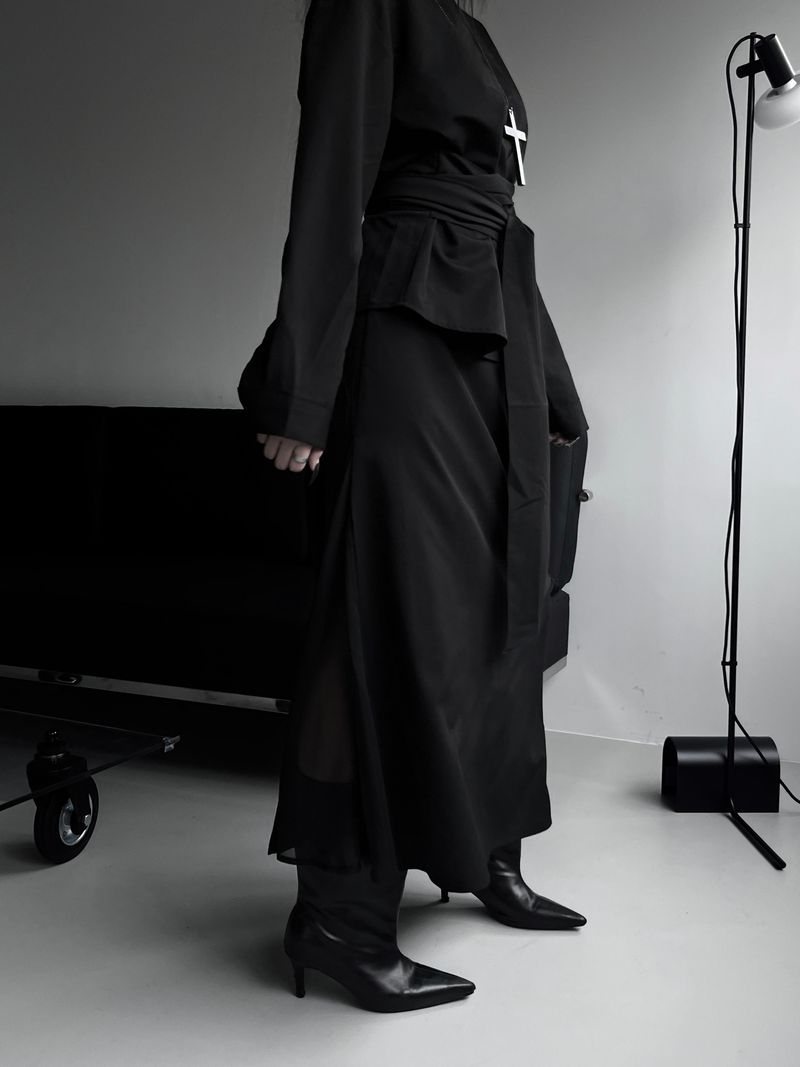 twin sheer belted set-up (4color)