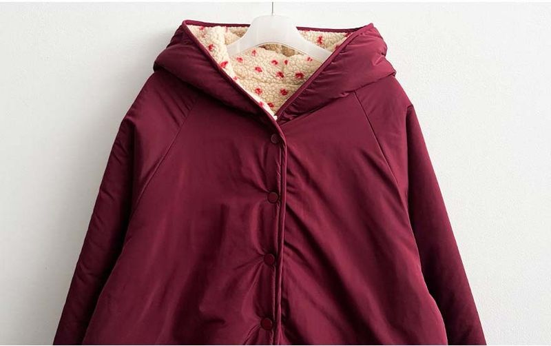 [Double-sided/Reversible*] PN Heart Pattern Fleece Hooded Jumper