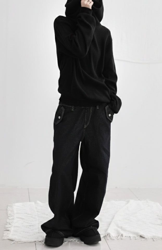 Off wide ribbed hoodie