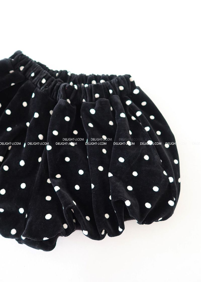 Dot Balloon Pumpkin Velvet Shorts