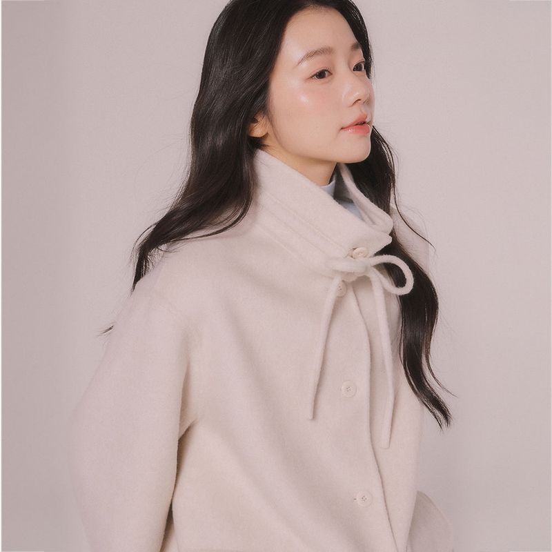 mellotory(メロートリー)の「HANDMADE WOOL HALF COAT (Ivory)(Jackets/Outerwear)」