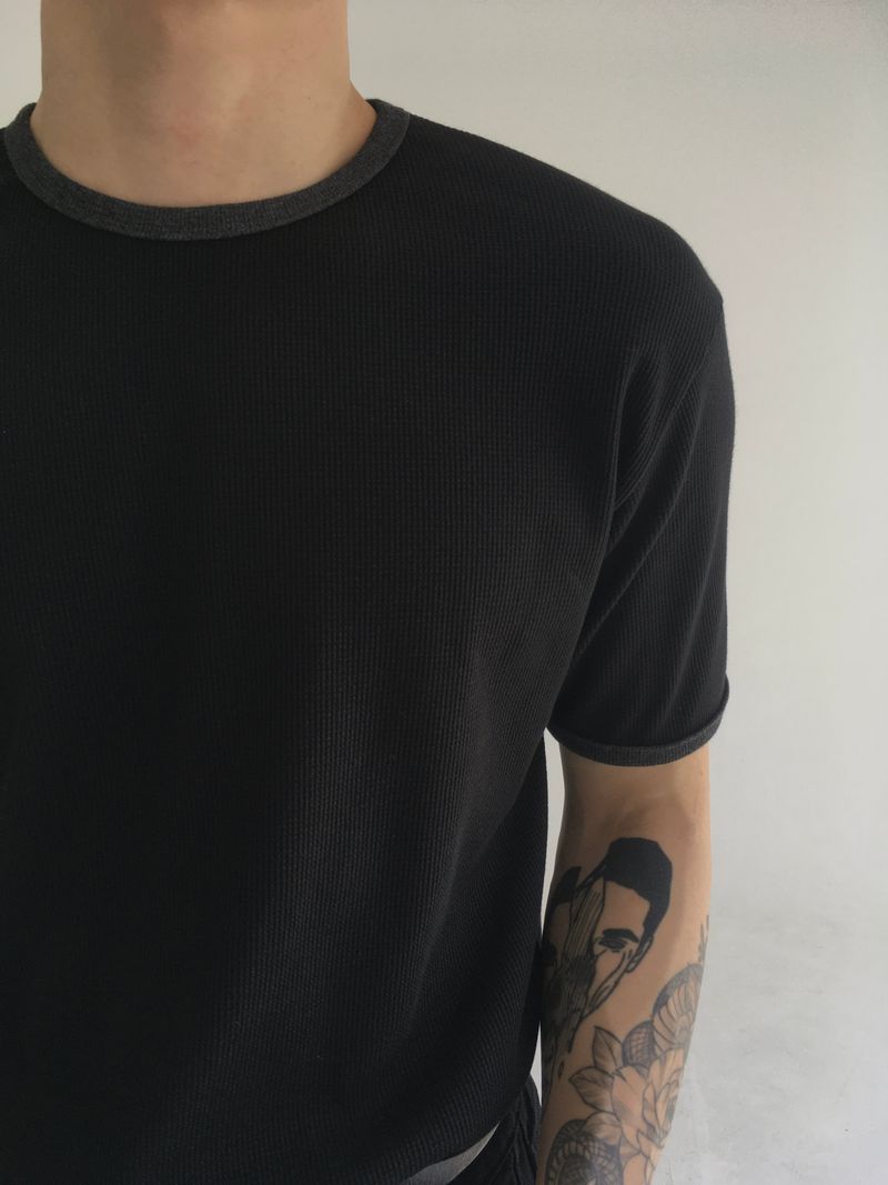 waffle ringer short sleeve(3colors)