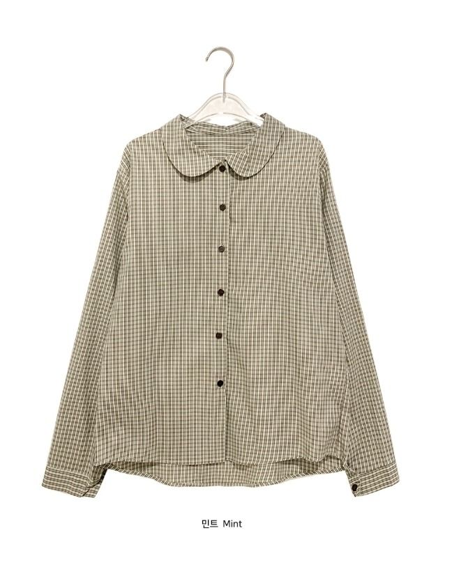 26FW★ [BAONHAUS] Hoimin Round Collar Check Blouse