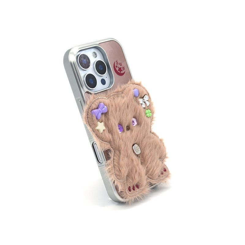 SUN CASE BEADS BEAR COFFEE BEIGE (GLOSSY SILVER)