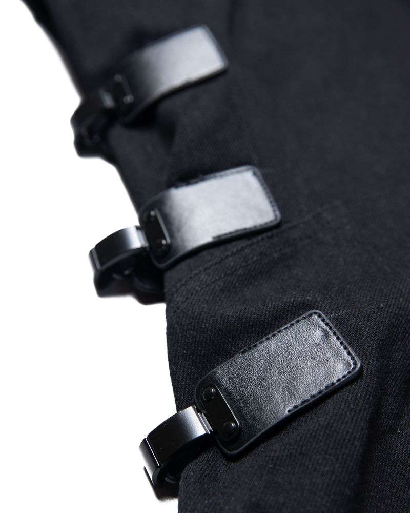 MULTI BUCKLE BLACK DENIM PANTS