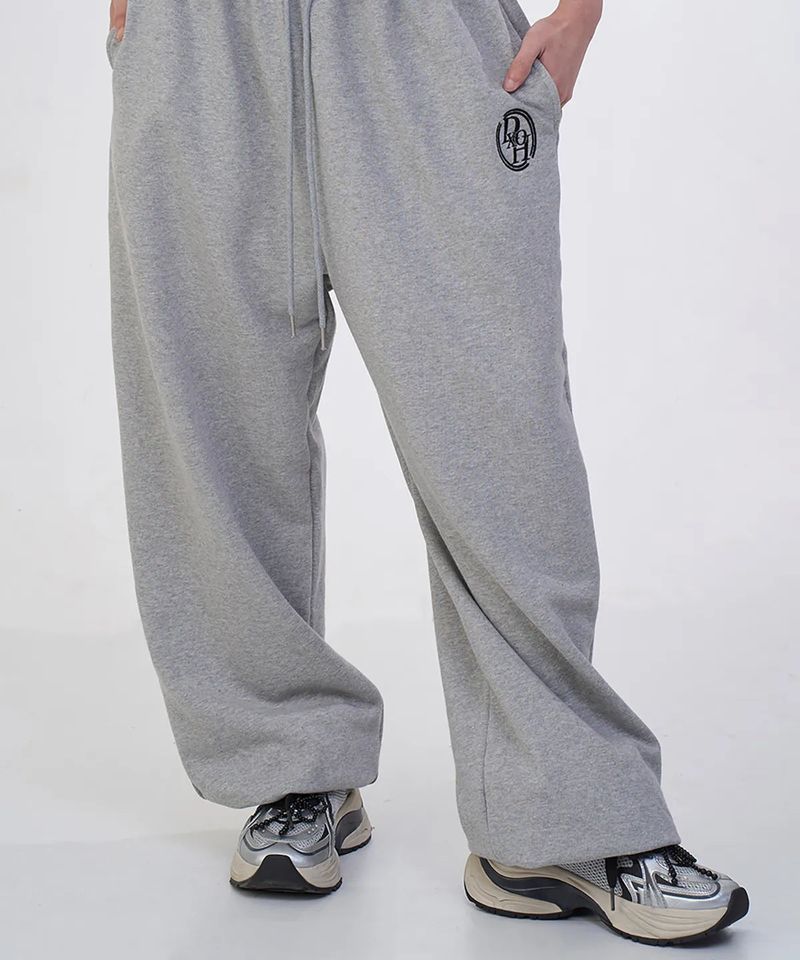 DOUBLE LINE STACK LOGO WIDE JOGGER SWEAT PANTS